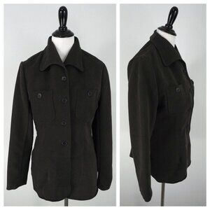 Max Studio Leon Max Green Gray Button Up Blazer Coat Jacket Size Medium